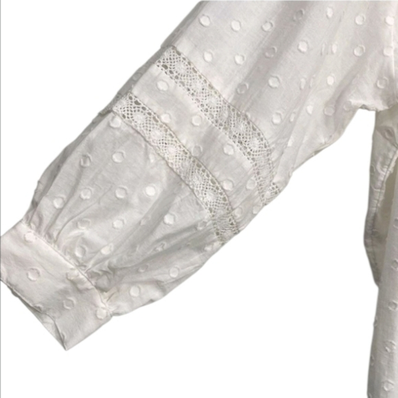 Torrid Cotton Clip Dot Lace Trim Long Sleeve‎ Top Size 1 NWT - Picture 4 of 5